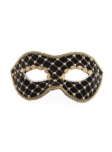 Colombina velluto nero oro - velluto,